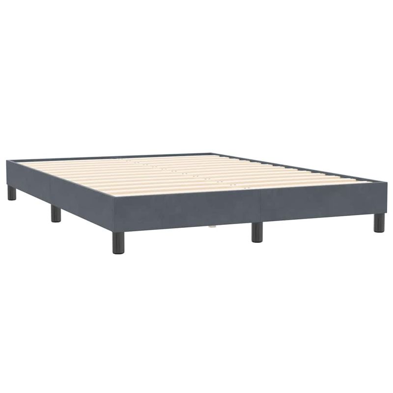 Casa si Gradina - Mobilier - Paturi si accesorii - Paturi - Pat cu arcuri fara saltea Gri inchis 160x210 cm catifea - Infinity.ro