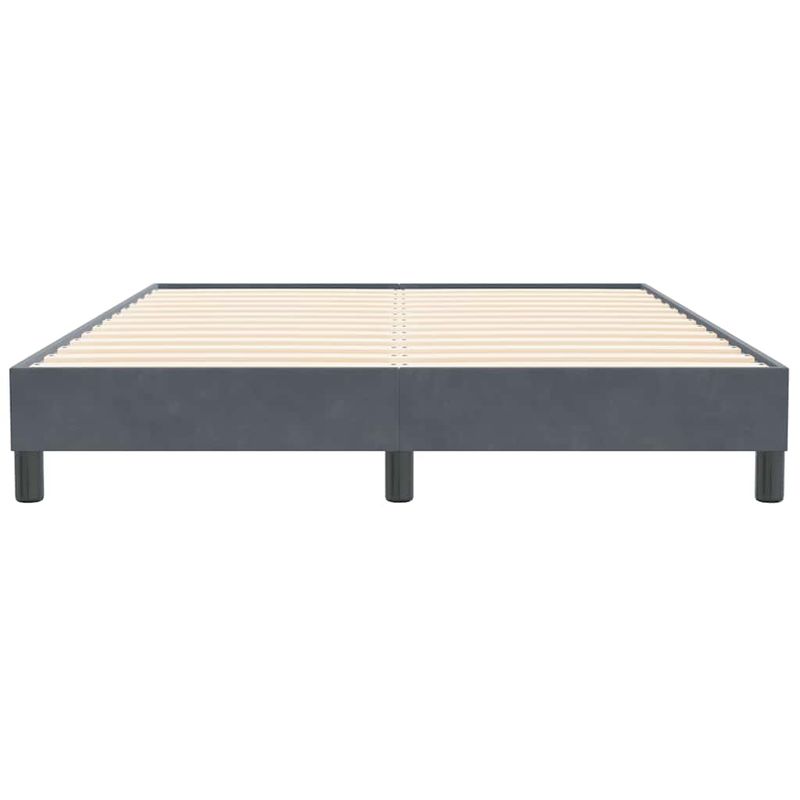 Casa si Gradina - Mobilier - Paturi si accesorii - Paturi - Pat cu arcuri fara saltea Gri inchis 160x210 cm catifea - Infinity.ro