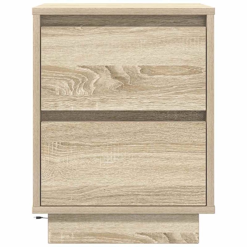 Casa si Gradina - Mobilier - Comode si corpuri - Noptiere - Noptiera cu lumini LED Stejar Sonoma 38x34x50 cm - Infinity.ro