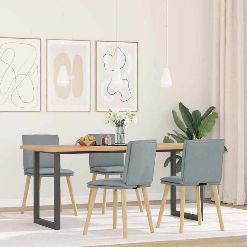 Casa si Gradina - Mobilier - Scaune si fotolii - Scaune - Scaune de bucatarie pivotante, 4 buc., gri deschis, textil - Infinity.ro