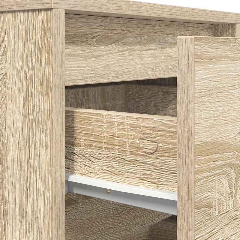 Casa si Gradina - Mobilier - Comode si corpuri - Noptiere - Noptiera cu lumini LED Stejar Sonoma 38x34x50 cm - Infinity.ro