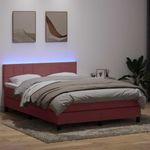 Casa si Gradina - Mobilier - Paturi si accesorii - Paturi - Pat box spring cu saltea, roz, 160x210 cm, catifea - Infinity.ro