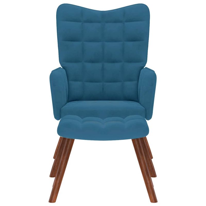 Casa si Gradina - Mobilier - Scaune si fotolii - Fotolii - Fotoliu de relaxare cu taburet, albastru, catifea - Infinity.ro