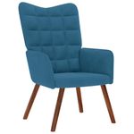 Casa si Gradina - Mobilier - Scaune si fotolii - Fotolii - Fotoliu de relaxare cu taburet, albastru, catifea - Infinity.ro