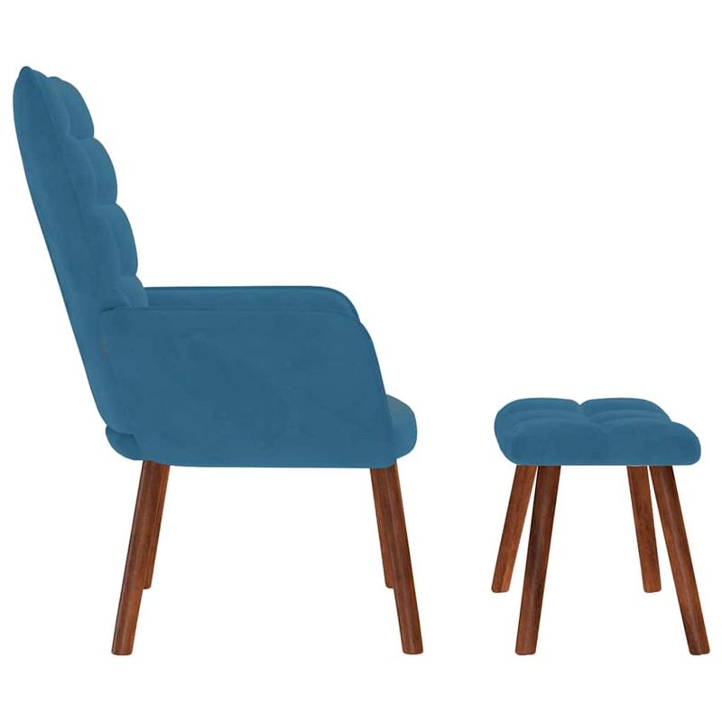 Casa si Gradina - Mobilier - Scaune si fotolii - Fotolii - Fotoliu de relaxare cu taburet, albastru, catifea - Infinity.ro