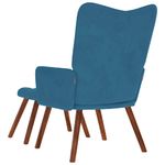 Casa si Gradina - Mobilier - Scaune si fotolii - Fotolii - Fotoliu de relaxare cu taburet, albastru, catifea - Infinity.ro