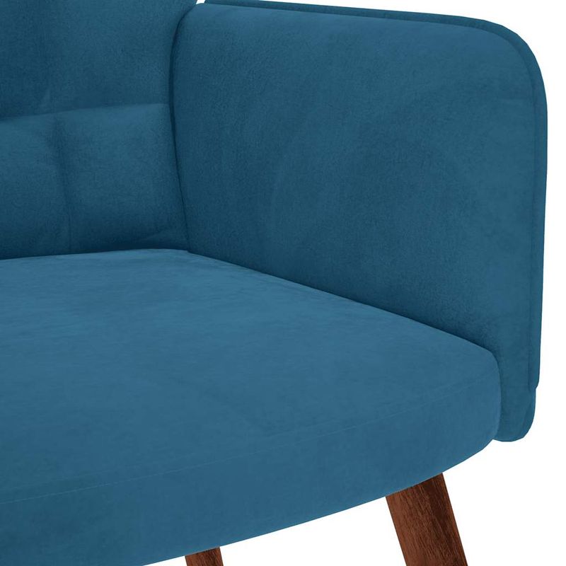 Casa si Gradina - Mobilier - Scaune si fotolii - Fotolii - Fotoliu de relaxare cu taburet, albastru, catifea - Infinity.ro