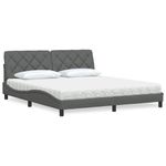 Casa si Gradina - Mobilier - Paturi si accesorii - Paturi - Pat cu saltea, gri inchis, 180x200 cm, textil - Infinity.ro
