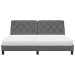 Casa si Gradina - Mobilier - Paturi si accesorii - Paturi - Pat cu saltea, gri inchis, 180x200 cm, textil - Infinity.ro