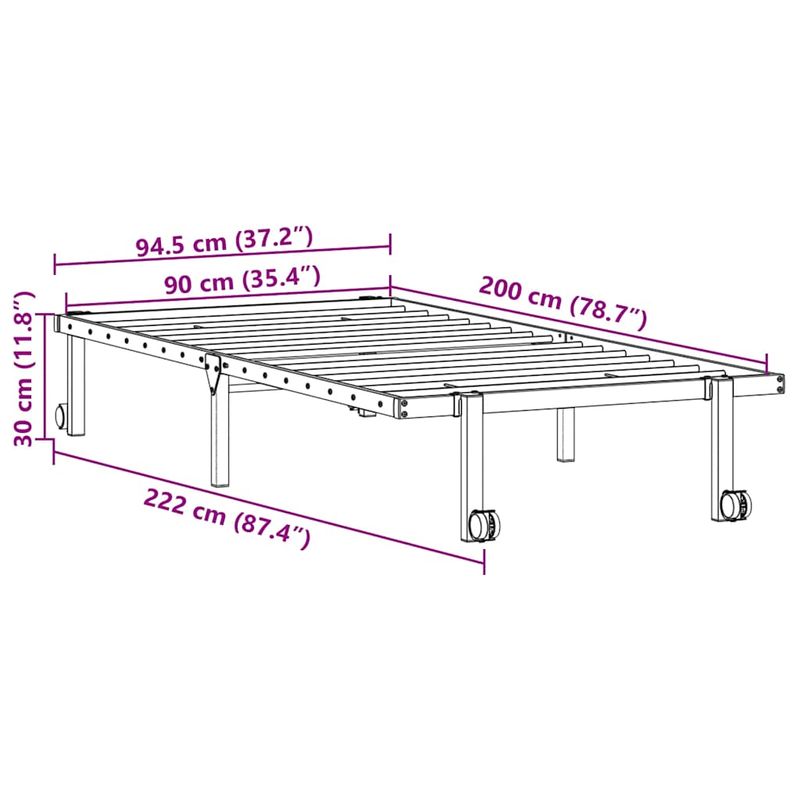 Casa si Gradina - Mobilier - Paturi si accesorii - Paturi - Cadru pat fara saltea pliabil alb 90x200 cm otel - Infinity.ro