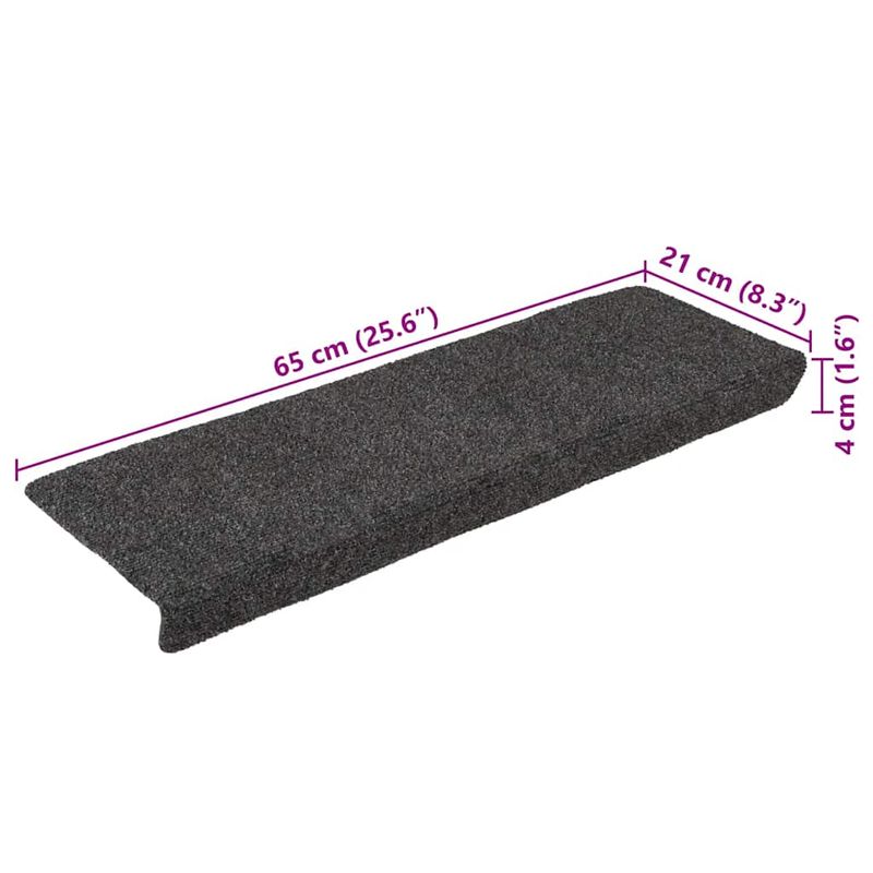 Casa si Gradina - Textile si covoare - Covoare - Covoare casa - Covorase scara autoadezive 30 buc Antracit 65x21x4 cm - Infinity.ro