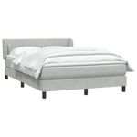 Casa si Gradina - Mobilier - Paturi si accesorii - Paturi - Pat box spring cu saltea, gri deschis, 160x210 cm, catifea - Infinity.ro