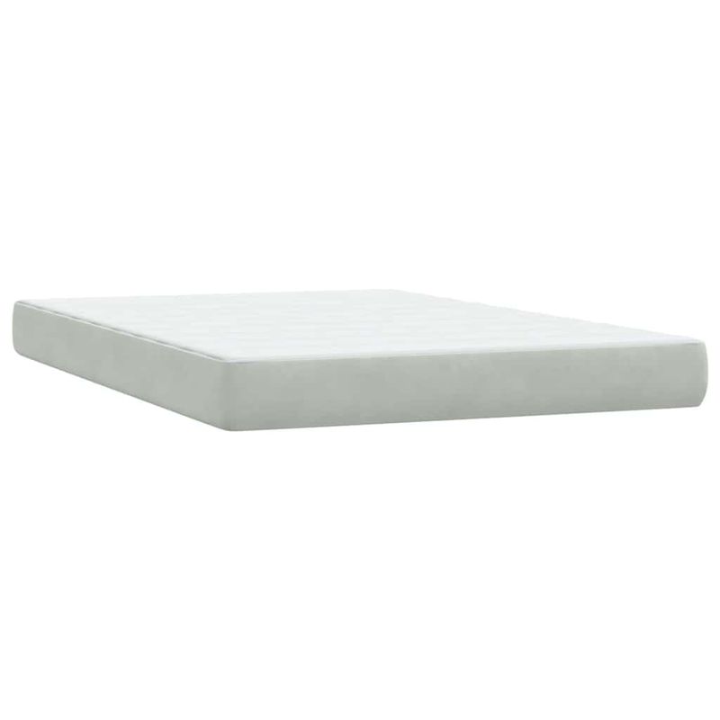 Casa si Gradina - Mobilier - Paturi si accesorii - Paturi - Pat box spring cu saltea, gri deschis, 160x210 cm, catifea - Infinity.ro
