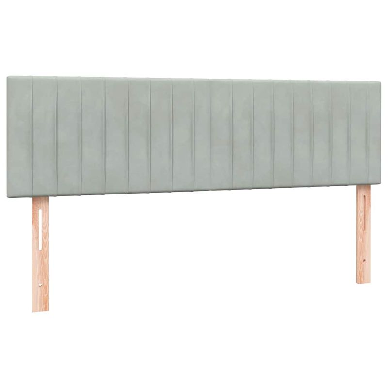 Casa si Gradina - Mobilier - Paturi si accesorii - Paturi - Pat box spring cu saltea, gri deschis, 160x210 cm, catifea - Infinity.ro