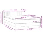 Casa si Gradina - Mobilier - Paturi si accesorii - Paturi - Pat box spring cu saltea, gri deschis, 160x210 cm, catifea - Infinity.ro
