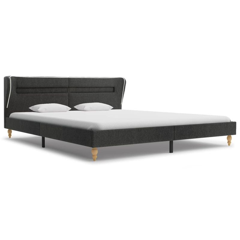 Casa si Gradina - Mobilier - Paturi si accesorii - Paturi - Cadru de pat cu LED-uri, gri inchis, 180x200 cm, panza de sac - Infinity.ro