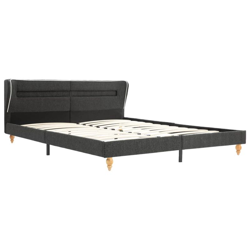 Casa si Gradina - Mobilier - Paturi si accesorii - Paturi - Cadru de pat cu LED-uri, gri inchis, 180x200 cm, panza de sac - Infinity.ro