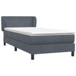 Casa si Gradina - Mobilier - Paturi si accesorii - Paturi - Pat box spring cu saltea, gri inchis, 80x210 cm, catifea - Infinity.ro
