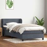 Casa si Gradina - Mobilier - Paturi si accesorii - Paturi - Pat box spring cu saltea, gri inchis, 80x210 cm, catifea - Infinity.ro