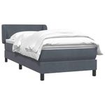 Casa si Gradina - Mobilier - Paturi si accesorii - Paturi - Pat box spring cu saltea, gri inchis, 80x210 cm, catifea - Infinity.ro