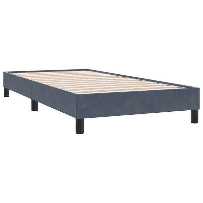 Casa si Gradina - Mobilier - Paturi si accesorii - Paturi - Pat box spring cu saltea, gri inchis, 80x210 cm, catifea - Infinity.ro