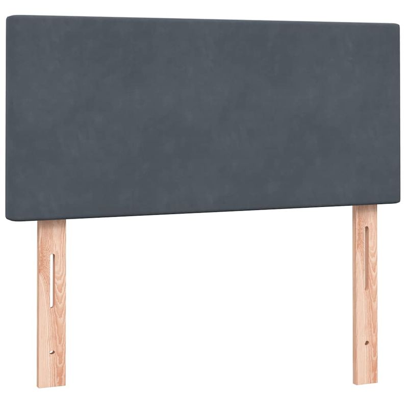 Casa si Gradina - Mobilier - Paturi si accesorii - Paturi - Pat box spring cu saltea, gri inchis, 80x210 cm, catifea - Infinity.ro