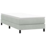 Casa si Gradina - Mobilier - Paturi si accesorii - Paturi - Pat cu arcuri fara saltea gri deschis 90x210 cm catifea - Infinity.ro