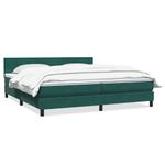 Casa si Gradina - Mobilier - Paturi si accesorii - Paturi - Pat box spring cu saltea, verde inchis, 180x220 cm, catifea - Infinity.ro