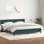 Casa si Gradina - Mobilier - Paturi si accesorii - Paturi - Pat box spring cu saltea, verde inchis, 180x220 cm, catifea - Infinity.ro