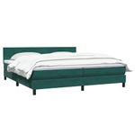 Casa si Gradina - Mobilier - Paturi si accesorii - Paturi - Pat box spring cu saltea, verde inchis, 180x220 cm, catifea - Infinity.ro
