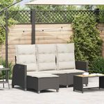 Casa si Gradina - Gradina si terasa - Mobilier exterior - Canapele si fotolii gradina - Canapea gradina inclinabila cu perne forma L polirattan negru - Infinity.ro