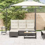 Casa si Gradina - Gradina si terasa - Mobilier exterior - Canapele si fotolii gradina - Canapea gradina inclinabila cu perne forma L polirattan negru - Infinity.ro