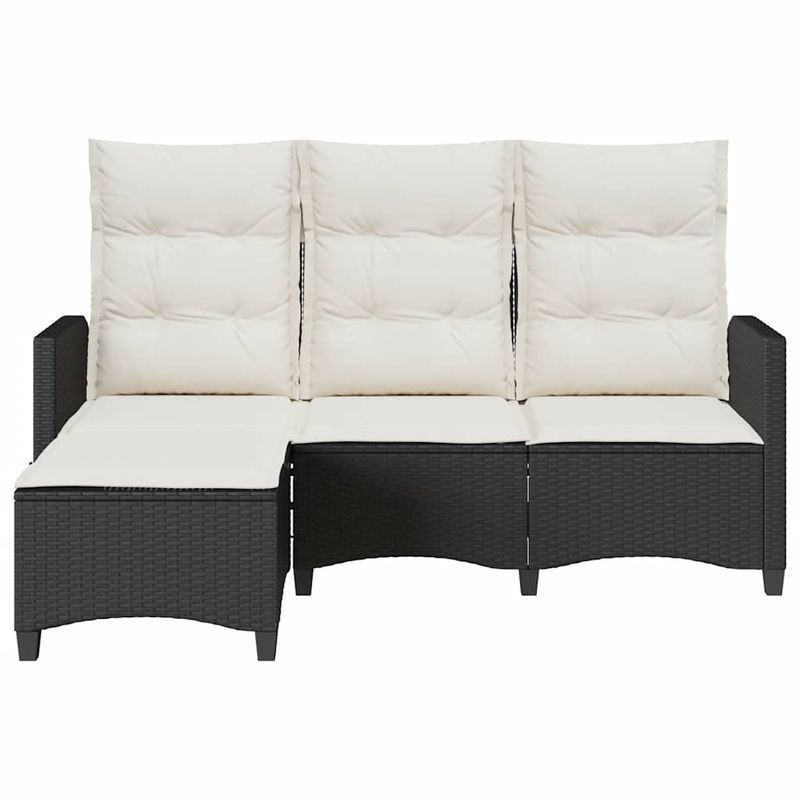 Casa si Gradina - Gradina si terasa - Mobilier exterior - Canapele si fotolii gradina - Canapea gradina inclinabila cu perne forma L polirattan negru - Infinity.ro