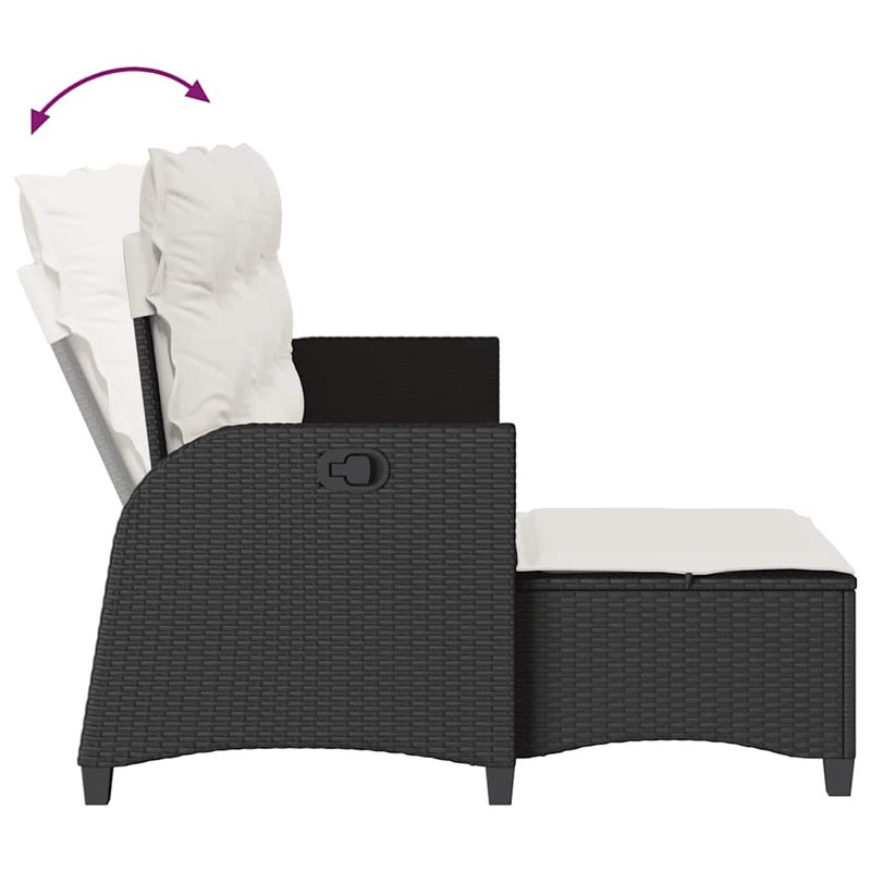 Casa si Gradina - Gradina si terasa - Mobilier exterior - Canapele si fotolii gradina - Canapea gradina inclinabila cu perne forma L polirattan negru - Infinity.ro