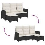Casa si Gradina - Gradina si terasa - Mobilier exterior - Canapele si fotolii gradina - Canapea gradina inclinabila cu perne forma L polirattan negru - Infinity.ro