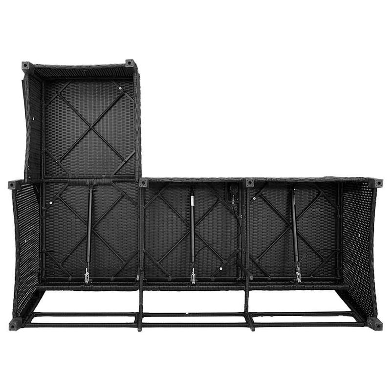 Casa si Gradina - Gradina si terasa - Mobilier exterior - Canapele si fotolii gradina - Canapea gradina inclinabila cu perne forma L polirattan negru - Infinity.ro