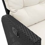 Casa si Gradina - Gradina si terasa - Mobilier exterior - Canapele si fotolii gradina - Canapea gradina inclinabila cu perne forma L polirattan negru - Infinity.ro