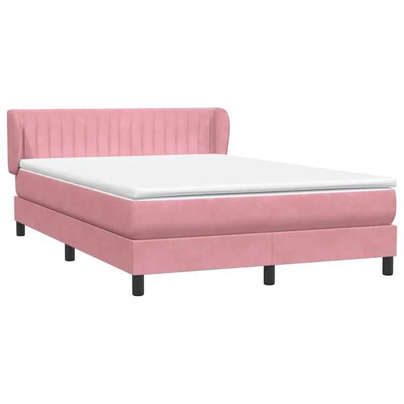 Casa si Gradina - Mobilier - Paturi si accesorii - Paturi - Pat box spring cu saltea, roz, 160x220 cm, catifea - Infinity.ro