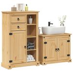 Casa si Gradina - Mobilier - Seturi de mobilier - Seturi baie - Set mobilier de baie „Corona”, 2 piese, lemn masiv de pin - Infinity.ro