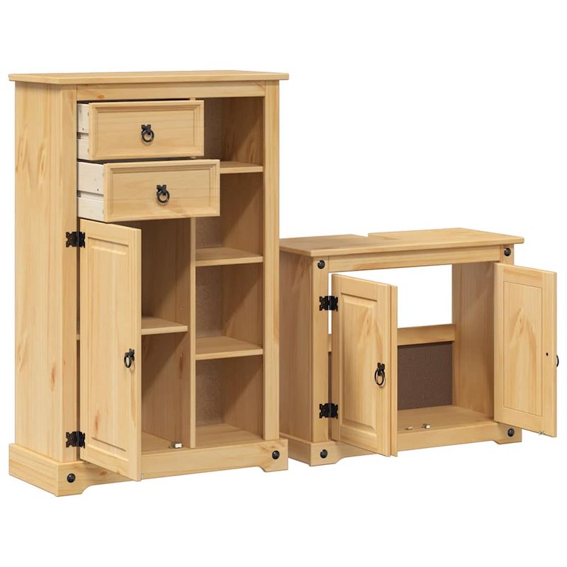 Casa si Gradina - Mobilier - Seturi de mobilier - Seturi baie - Set mobilier de baie „Corona”, 2 piese, lemn masiv de pin - Infinity.ro