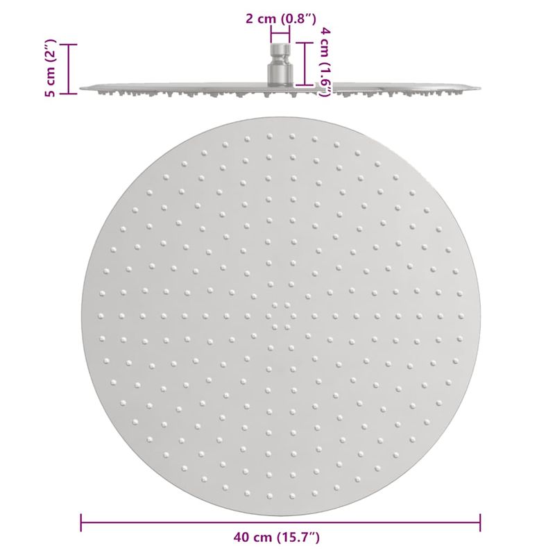 Casa si Gradina - Sanitare - Cazi si cabine de dus - Coloane si seturi de dus - Cap de dus cu efect de ploaie rotund din otel inoxidabil 304, mărime diametru 40 cm - Infinity.ro