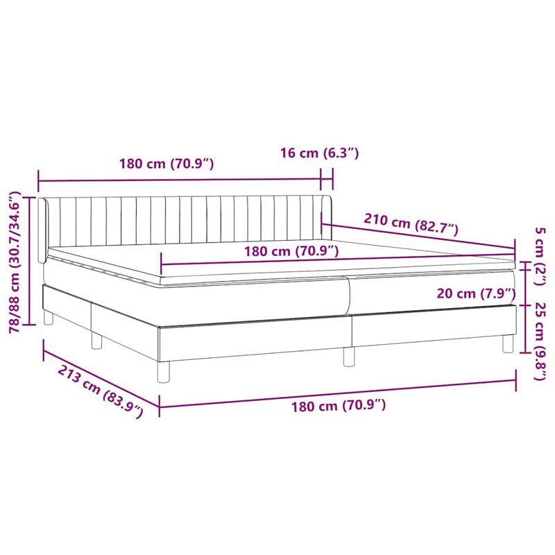 Casa si Gradina - Mobilier - Paturi si accesorii - Paturi - Pat box spring cu saltea, roz, 180x210 cm, catifea - Infinity.ro