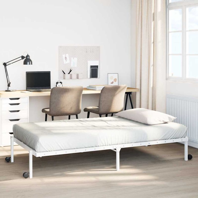 Casa si Gradina - Mobilier - Paturi si accesorii - Paturi - Cadru de pat fara saltea pliabil alb 80x200 cm otel - Infinity.ro