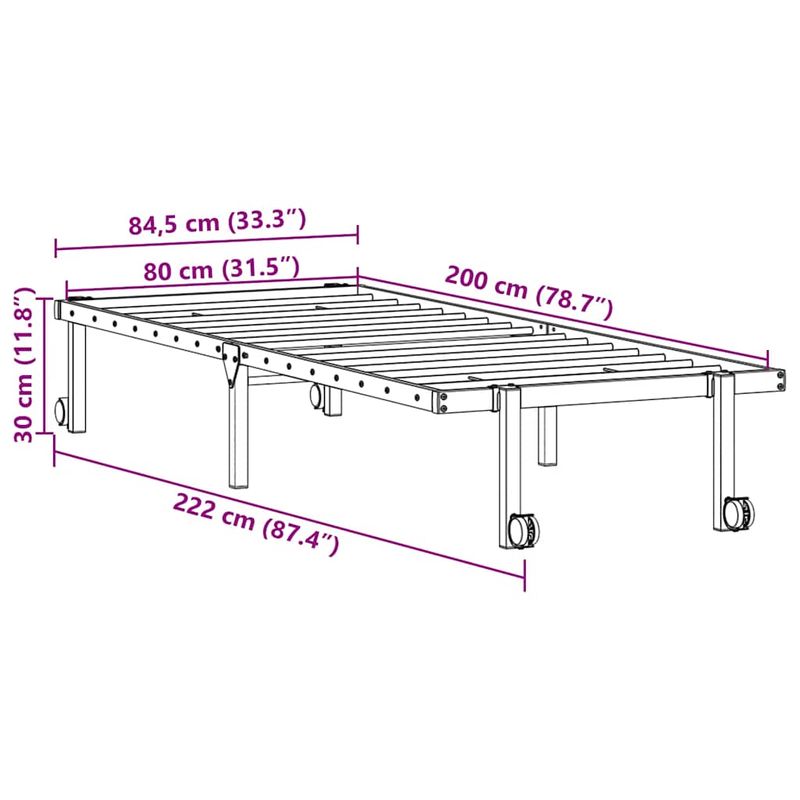 Casa si Gradina - Mobilier - Paturi si accesorii - Paturi - Cadru de pat fara saltea pliabil alb 80x200 cm otel - Infinity.ro