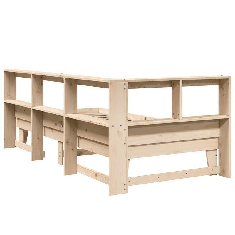 Casa si Gradina - Mobilier - Paturi si accesorii - Paturi - Pat cu biblioteca fara saltea, 90x190 cm, lemn masiv de pin - Infinity.ro