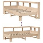 Casa si Gradina - Mobilier - Paturi si accesorii - Paturi - Pat cu biblioteca fara saltea, 90x190 cm, lemn masiv de pin - Infinity.ro