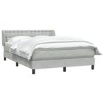 Casa si Gradina - Mobilier - Paturi si accesorii - Paturi - Pat box spring cu saltea, gri deschis, 160x220 cm, catifea - Infinity.ro