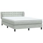 Casa si Gradina - Mobilier - Paturi si accesorii - Paturi - Pat box spring cu saltea, gri deschis, 160x220 cm, catifea - Infinity.ro