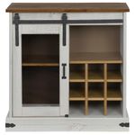 Casa si Gradina - Mobilier - Comode si corpuri - Comode - Bufeta HALDEN cu usa glisanta alb 80x40x80 cm lemn masiv - Infinity.ro