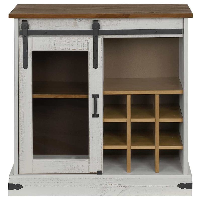 Casa si Gradina - Mobilier - Comode si corpuri - Comode - Bufeta HALDEN cu usa glisanta alb 80x40x80 cm lemn masiv - Infinity.ro